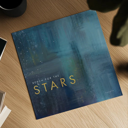 Stars Gold by Mercedes Lopez Charro. Shown as a detailed flat fine art print, highlighting archival giclee quality. Available as an archival giclee rolled canvas, fine art paper, or poster print. SKU 74524a.