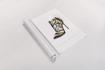 Stiletto Style II by Mercedes Lopez Charro. shown as a rolled paper print. Available as archival giclee rolled canvas, fine art paper, or poster print. SKU 67958h.