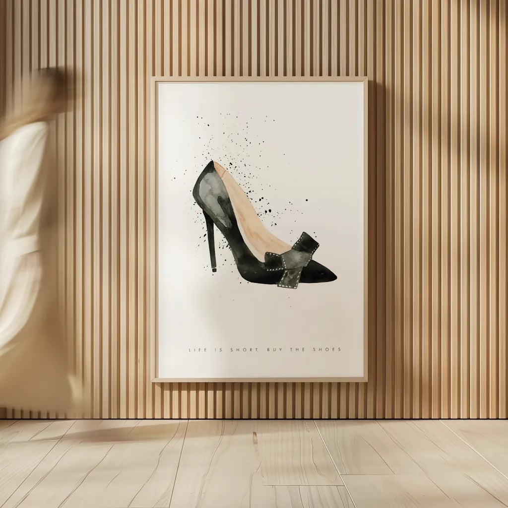 Stiletto Style III by Mercedes Lopez Charro. shown as over sized large wall art. Available as an archival giclee rolled canvas, fine art paper, or poster print. SKU 67959h.