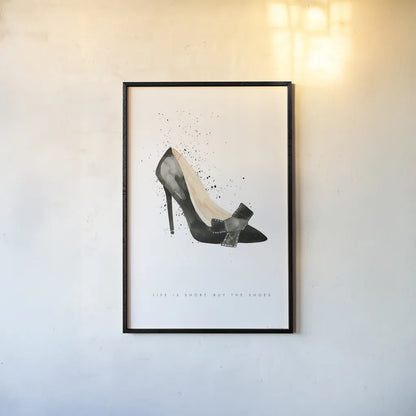 Stiletto Style III by Mercedes Lopez Charro. shown as a paper print in a black flame. Available as a archival giclee rolled canvas, fine art paper, or poster print. SKU 67959h.
