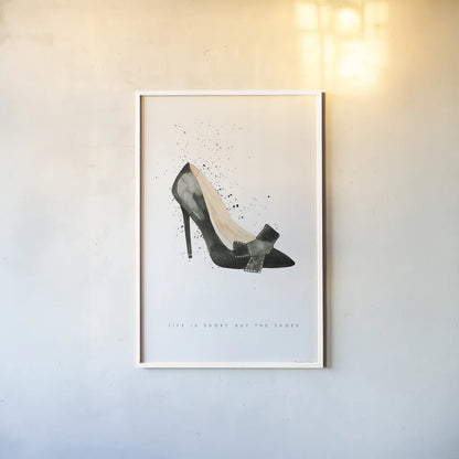 Stiletto Style III by Mercedes Lopez Charro. shown as a paper print in a white frame. Available as a archival giclee rolled canvas, fine art paper, or poster print. SKU 67959h.