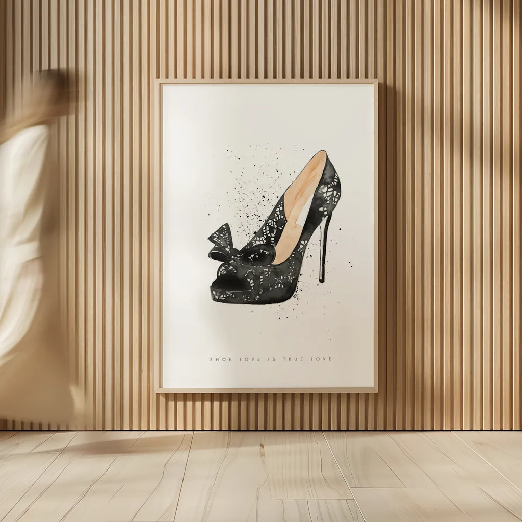 Stiletto Style IV by Mercedes Lopez Charro. shown as over sized large wall art. Available as an archival giclee rolled canvas, fine art paper, or poster print. SKU 67960h.