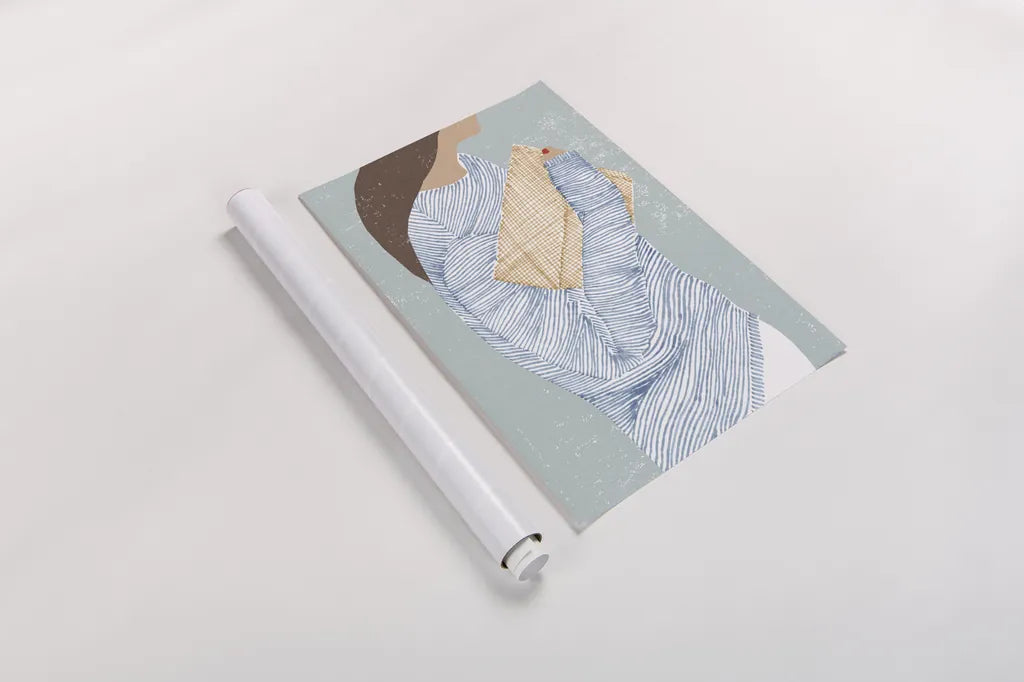 Striped I by Mercedes Lopez Charro. shown as a rolled paper print. Available as archival giclee rolled canvas, fine art paper, or poster print. SKU 85784h.