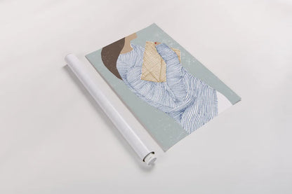 Striped I by Mercedes Lopez Charro. shown as a rolled paper print. Available as archival giclee rolled canvas, fine art paper, or poster print. SKU 85784h.