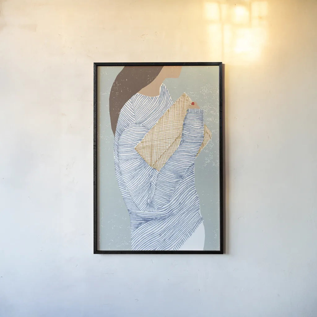 Striped I by Mercedes Lopez Charro. shown as a paper print in a black flame. Available as a archival giclee rolled canvas, fine art paper, or poster print. SKU 85784h.