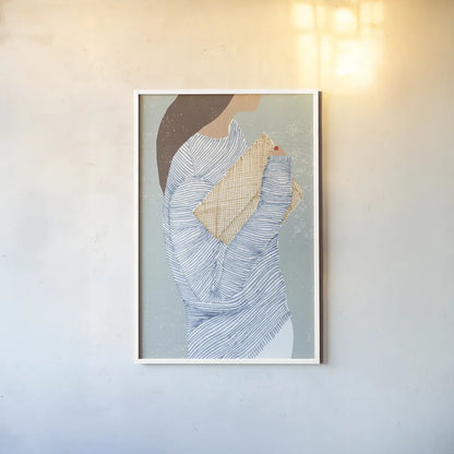 Striped I by Mercedes Lopez Charro. shown as a paper print in a white frame. Available as a archival giclee rolled canvas, fine art paper, or poster print. SKU 85784h.