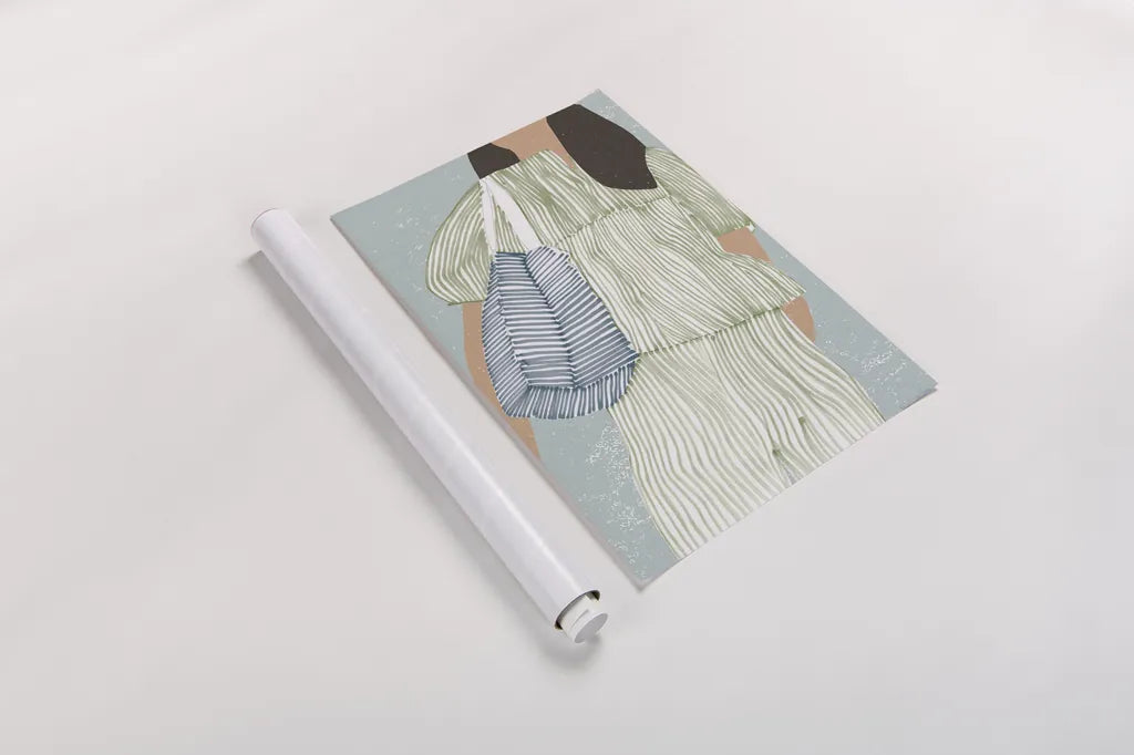 Striped II by Mercedes Lopez Charro. shown as a rolled paper print. Available as archival giclee rolled canvas, fine art paper, or poster print. SKU 85785h.