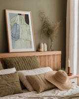 Striped II by Mercedes Lopez Charro. shown as a paper print in a natural frame. Available as a archival giclee rolled canvas, fine art paper, or poster print. SKU 85785h.