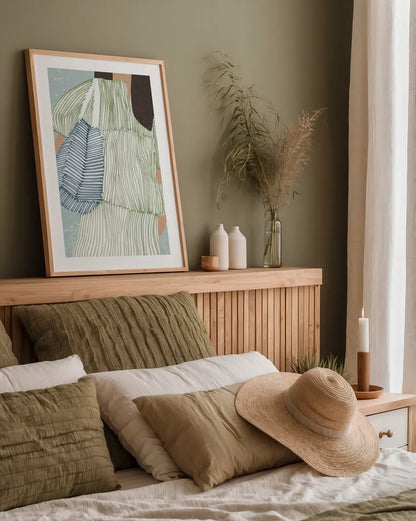 Striped II by Mercedes Lopez Charro. shown as a paper print in a natural frame. Available as a archival giclee rolled canvas, fine art paper, or poster print. SKU 85785h.