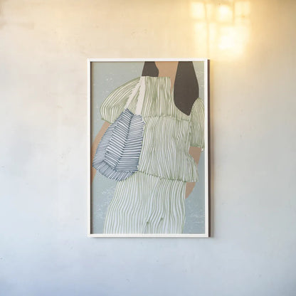 Striped II by Mercedes Lopez Charro. shown as a paper print in a white frame. Available as a archival giclee rolled canvas, fine art paper, or poster print. SKU 85785h.