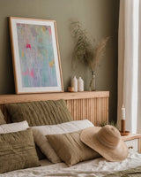 Summer House by Mercedes Lopez Charro. shown as a paper print in a natural frame. Available as a archival giclee rolled canvas, fine art paper, or poster print. SKU 102787h.