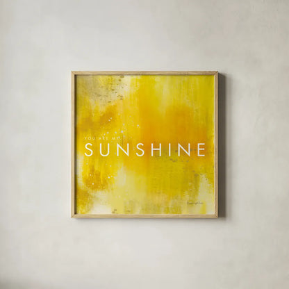 Sunshine by Mercedes Lopez Charro. Shown in a natural wood glass frame for a timeless modern aesthetic. Available as an archival giclee rolled canvas, fine art paper, or poster print. SKU 67817a.