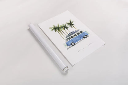 Surf Days II by Mercedes Lopez Charro. shown as a rolled paper print. Available as archival giclee rolled canvas, fine art paper, or poster print. SKU 70237h.