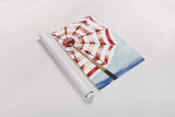 Surf and Sun I Red by Mercedes Lopez Charro. shown as a rolled paper print. Available as archival giclee rolled canvas, fine art paper, or poster print. SKU 88624h.