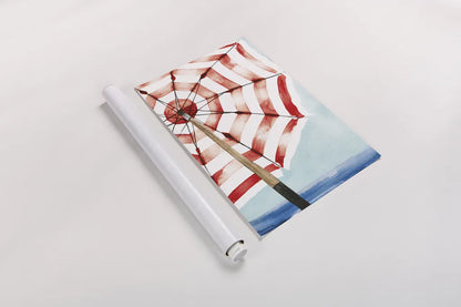 Surf and Sun I Red by Mercedes Lopez Charro. shown as a rolled paper print. Available as archival giclee rolled canvas, fine art paper, or poster print. SKU 88624h.