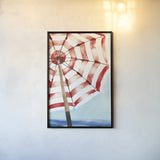 Surf and Sun I Red by Mercedes Lopez Charro. shown as a paper print in a black flame. Available as a archival giclee rolled canvas, fine art paper, or poster print. SKU 88624h.