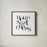 Sweet Cheeks by Mercedes Lopez Charro. Shown in a sleek black glass frame for a contemporary gallery look. Available as an archival giclee rolled canvas, fine art paper, or poster print. SKU 75814a.