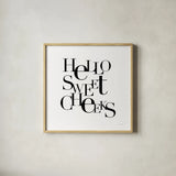 Sweet Cheeks by Mercedes Lopez Charro. Shown in a natural wood glass frame for a timeless modern aesthetic. Available as an archival giclee rolled canvas, fine art paper, or poster print. SKU 75814a.