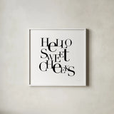 Sweet Cheeks by Mercedes Lopez Charro. Shown in a crisp white glass frame for a clean and minimalist style. Available as an archival giclee rolled canvas, fine art paper, or poster print. SKU 75814a.