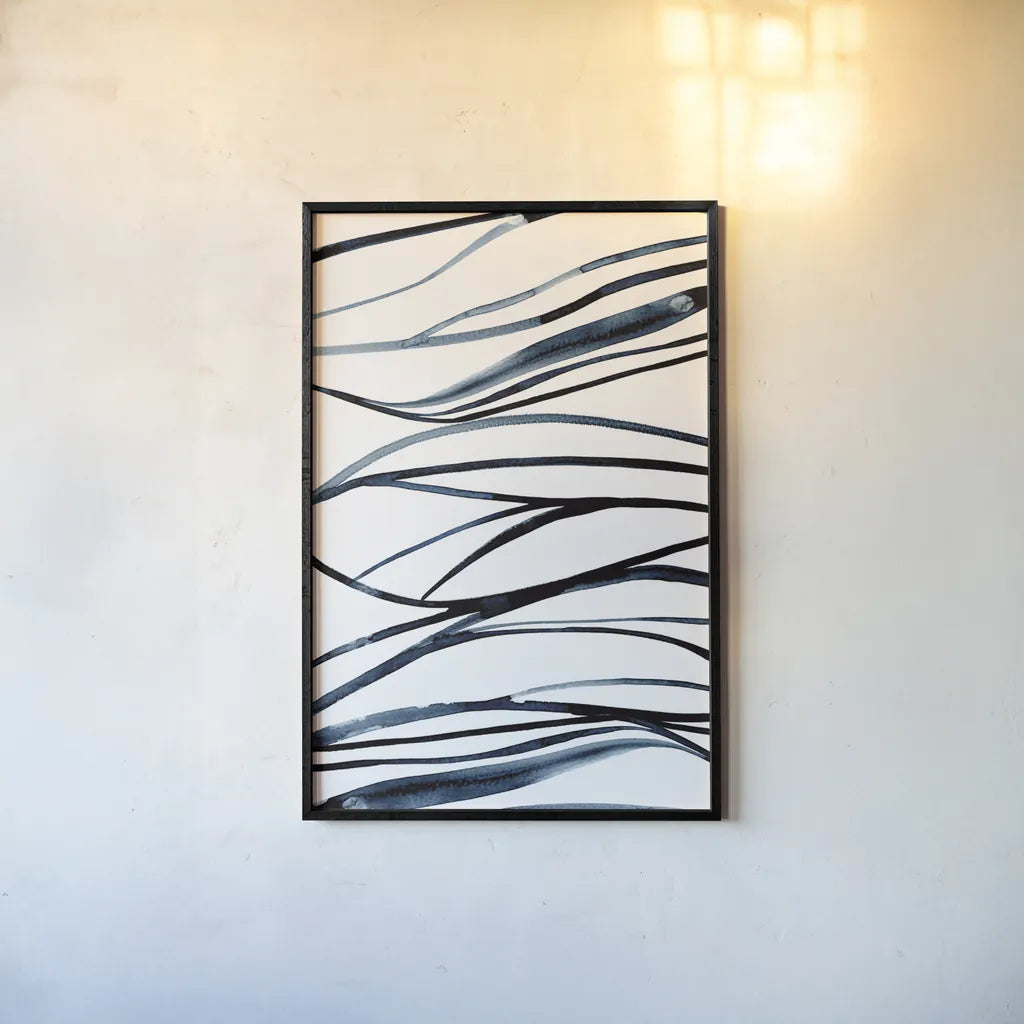 Threads of Blue I by Mercedes Lopez Charro. shown as a paper print in a black flame. Available as a archival giclee rolled canvas, fine art paper, or poster print. SKU 79528h.