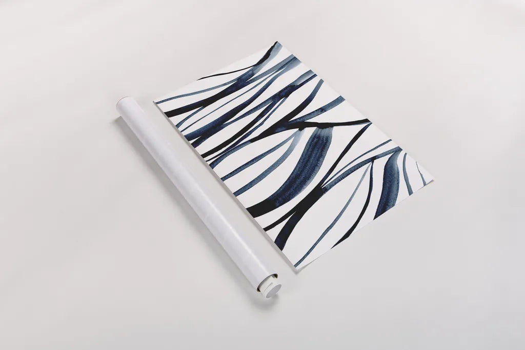 Threads of Blue II by Mercedes Lopez Charro. shown as a rolled paper print. Available as archival giclee rolled canvas, fine art paper, or poster print. SKU 79529h.