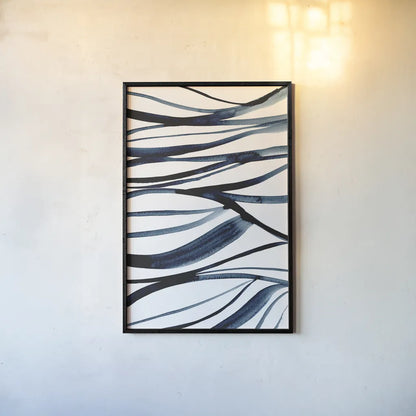 Threads of Blue II by Mercedes Lopez Charro. shown as a paper print in a black flame. Available as a archival giclee rolled canvas, fine art paper, or poster print. SKU 79529h.