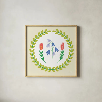 Time To Bloom III by Mercedes Lopez Charro. Shown in a natural wood glass frame for a timeless modern aesthetic. Available as an archival giclee rolled canvas, fine art paper, or poster print. SKU 83293a.