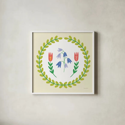 Time To Bloom III by Mercedes Lopez Charro. Shown in a crisp white glass frame for a clean and minimalist style. Available as an archival giclee rolled canvas, fine art paper, or poster print. SKU 83293a.