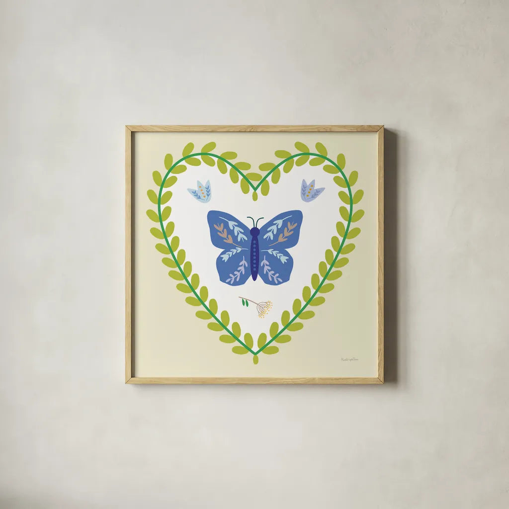 Time To Bloom IV by Mercedes Lopez Charro. Shown in a natural wood glass frame for a timeless modern aesthetic. Available as an archival giclee rolled canvas, fine art paper, or poster print. SKU 83294a.