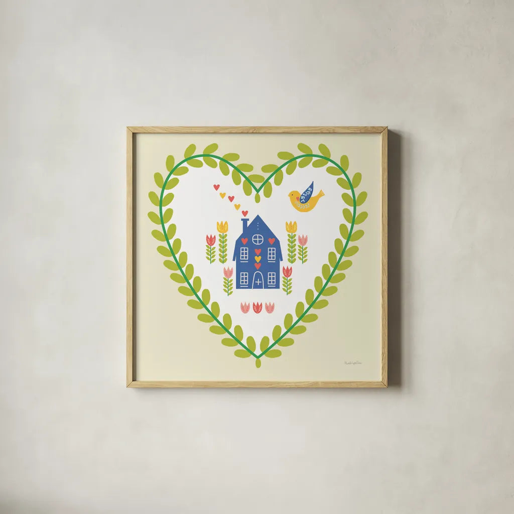 Time To Bloom VII by Mercedes Lopez Charro. Shown in a natural wood glass frame for a timeless modern aesthetic. Available as an archival giclee rolled canvas, fine art paper, or poster print. SKU 83297a.