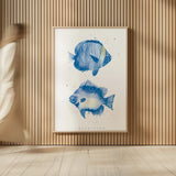 Tropical Fish by Mercedes Lopez Charro. shown as over sized large wall art. Available as an archival giclee rolled canvas, fine art paper, or poster print. SKU 69377h.