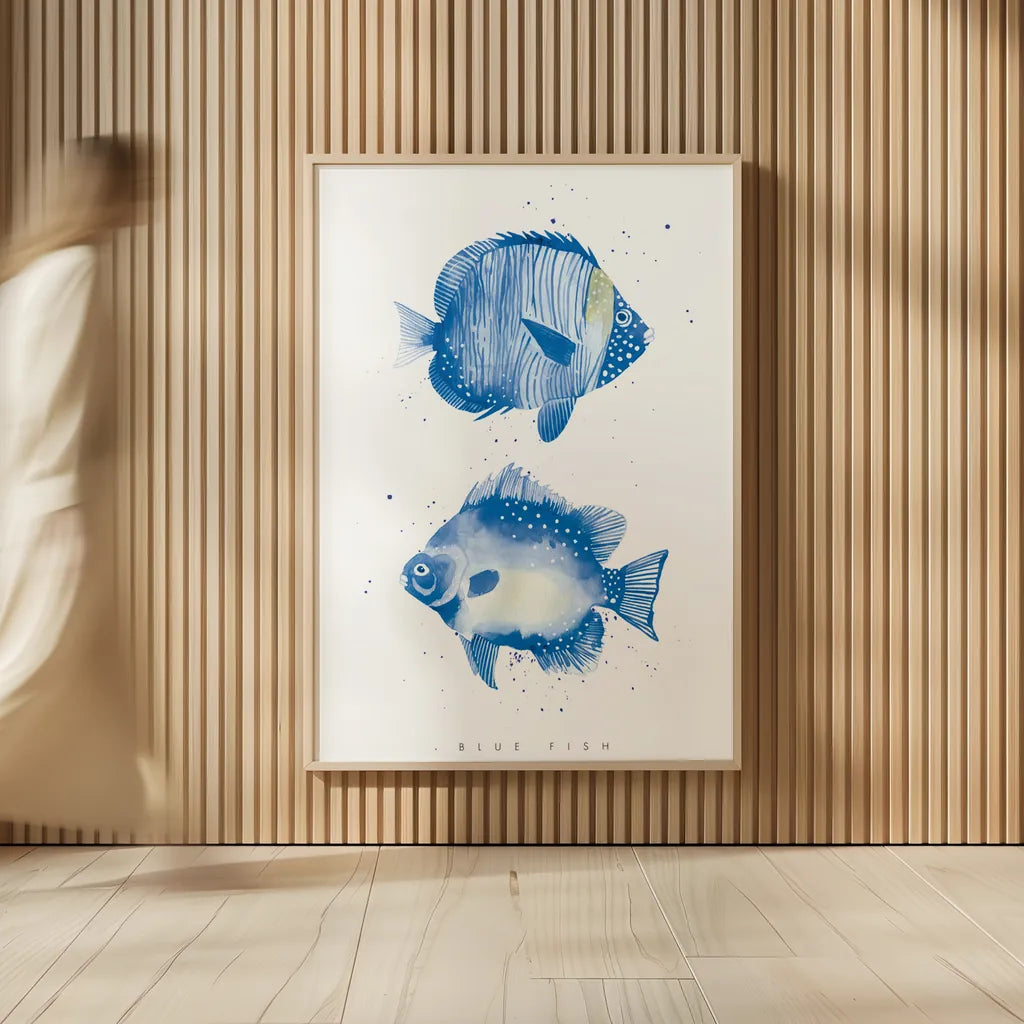Tropical Fish by Mercedes Lopez Charro. shown as over sized large wall art. Available as an archival giclee rolled canvas, fine art paper, or poster print. SKU 69377h.