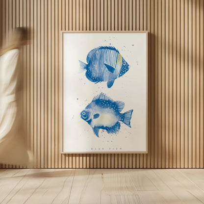 Tropical Fish by Mercedes Lopez Charro. shown as over sized large wall art. Available as an archival giclee rolled canvas, fine art paper, or poster print. SKU 69377h.
