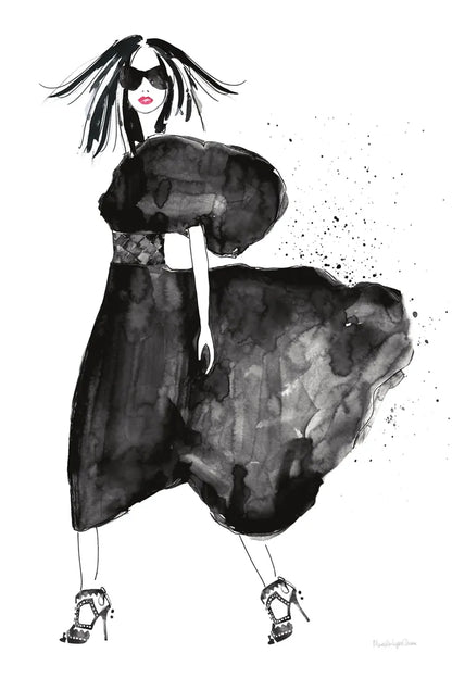 Uptown Fashion I by Mercedes Lopez Charro. SKU 67038h. Archival Giclee Fine art print for wall decor.