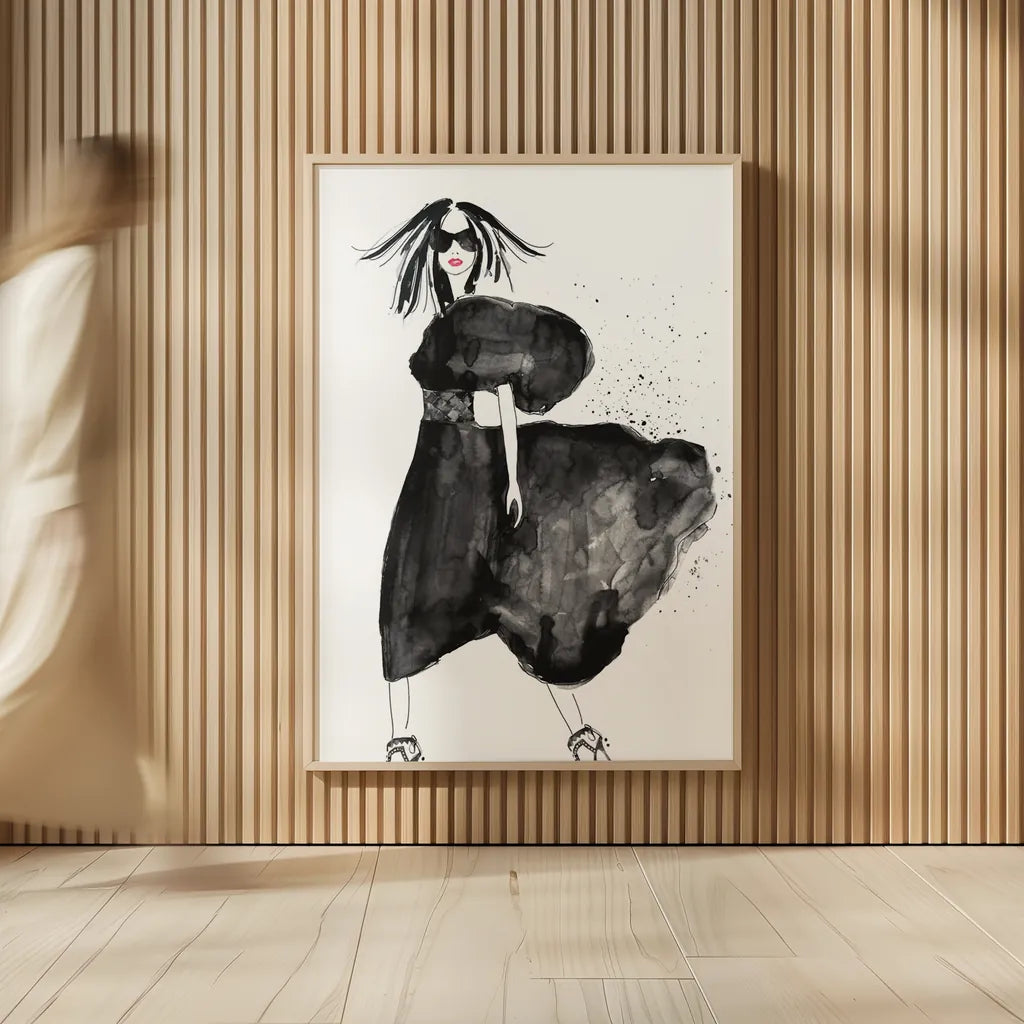 Uptown Fashion I by Mercedes Lopez Charro. shown as over sized large wall art. Available as an archival giclee rolled canvas, fine art paper, or poster print. SKU 67038h.