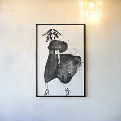 Uptown Fashion I by Mercedes Lopez Charro. shown as a paper print in a black flame. Available as a archival giclee rolled canvas, fine art paper, or poster print. SKU 67038h.