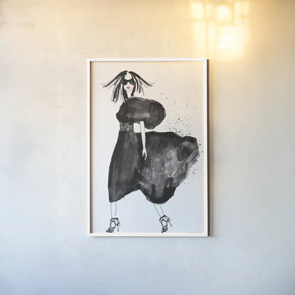 Uptown Fashion I by Mercedes Lopez Charro. shown as a paper print in a white frame. Available as a archival giclee rolled canvas, fine art paper, or poster print. SKU 67038h.