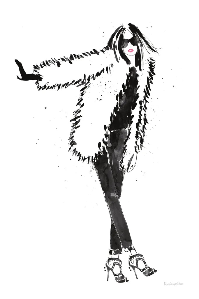 Uptown Fashion II by Mercedes Lopez Charro. SKU 67039h. Archival Giclee Fine art print for wall decor.