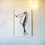 Uptown Fashion II by Mercedes Lopez Charro. shown as a paper print in a white frame. Available as a archival giclee rolled canvas, fine art paper, or poster print. SKU 67039h.