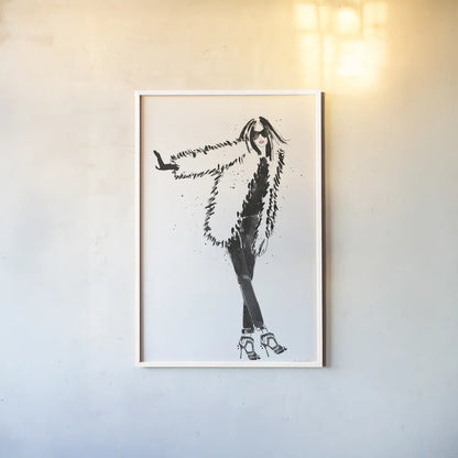 Uptown Fashion II by Mercedes Lopez Charro. shown as a paper print in a white frame. Available as a archival giclee rolled canvas, fine art paper, or poster print. SKU 67039h.