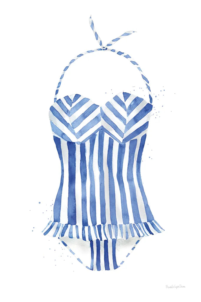 Vintage Swimwear I by Mercedes Lopez Charro. SKU 66614h. Archival Giclee Fine art print for wall decor.