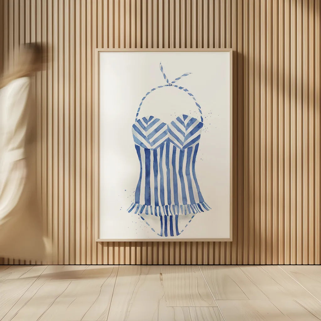Vintage Swimwear I by Mercedes Lopez Charro. shown as over sized large wall art. Available as an archival giclee rolled canvas, fine art paper, or poster print. SKU 66614h.
