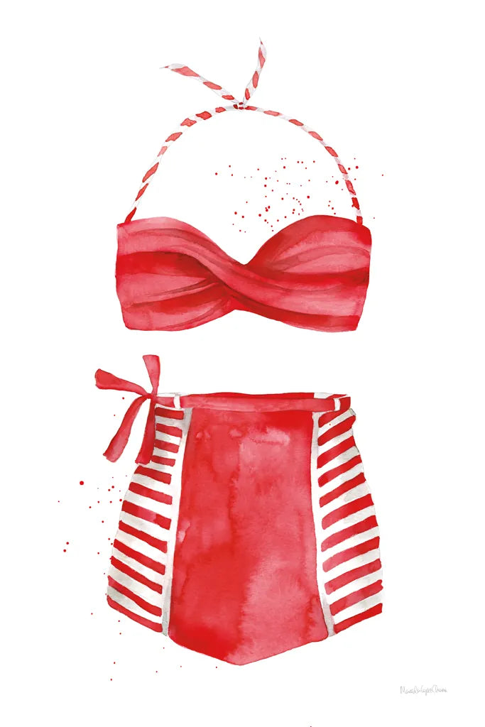 Vintage Swimwear II by Mercedes Lopez Charro. SKU 66615h. Archival Giclee Fine art print for wall decor.