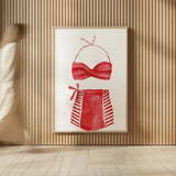 Vintage Swimwear II by Mercedes Lopez Charro. shown as over sized large wall art. Available as an archival giclee rolled canvas, fine art paper, or poster print. SKU 66615h.