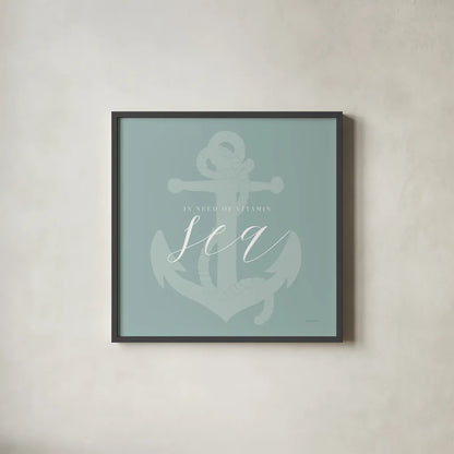 Vitamin Sea by Mercedes Lopez Charro. Shown in a sleek black glass frame for a contemporary gallery look. Available as an archival giclee rolled canvas, fine art paper, or poster print. SKU 68302a.