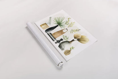 Weekend Plants I by Mercedes Lopez Charro. shown as a rolled paper print. Available as archival giclee rolled canvas, fine art paper, or poster print. SKU 79533i.