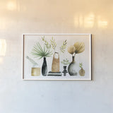 Weekend Plants I by Mercedes Lopez Charro. shown as a paper print in a white frame. Available as a archival giclee rolled canvas, fine art paper, or poster print. SKU 79533i.