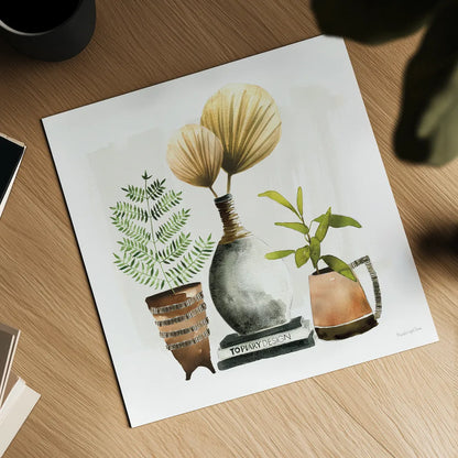 Weekend Plants II by Mercedes Lopez Charro. Shown as a detailed flat fine art print, highlighting archival giclee quality. Available as an archival giclee rolled canvas, fine art paper, or poster print. SKU 79534a.