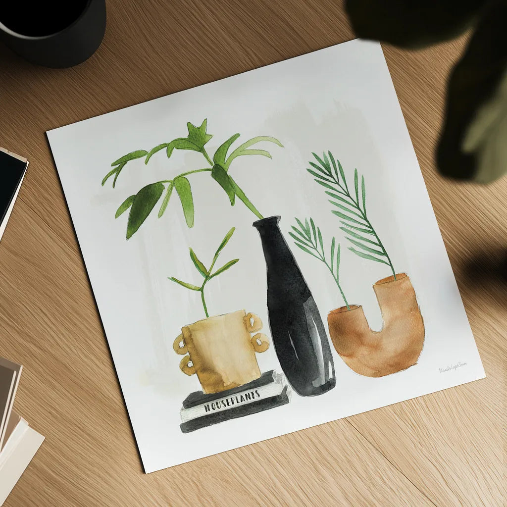 Weekend Plants III by Mercedes Lopez Charro. Shown as a detailed flat fine art print, highlighting archival giclee quality. Available as an archival giclee rolled canvas, fine art paper, or poster print. SKU 79535a.