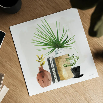 Weekend Plants IV by Mercedes Lopez Charro. Shown as a detailed flat fine art print, highlighting archival giclee quality. Available as an archival giclee rolled canvas, fine art paper, or poster print. SKU 79536a.